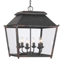 Golden 0804-6P ABI - Golden Lighting Abingdon 6-light Pendant in Antique Black Iron